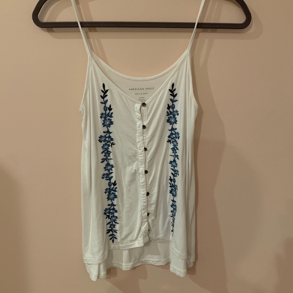 american eagle button up tank